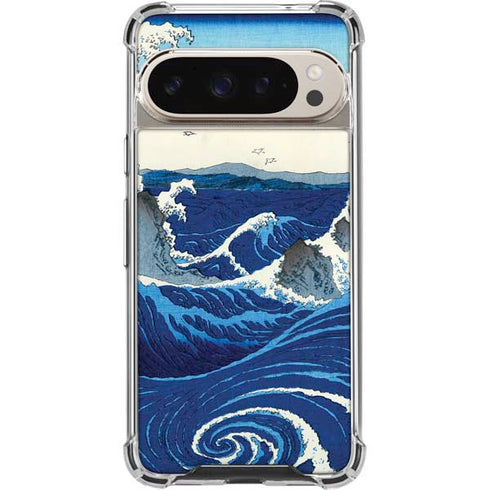 View of the Naruto whirlpools at Awa by Hiroshige Pixel 9/9 Pro Clear Case